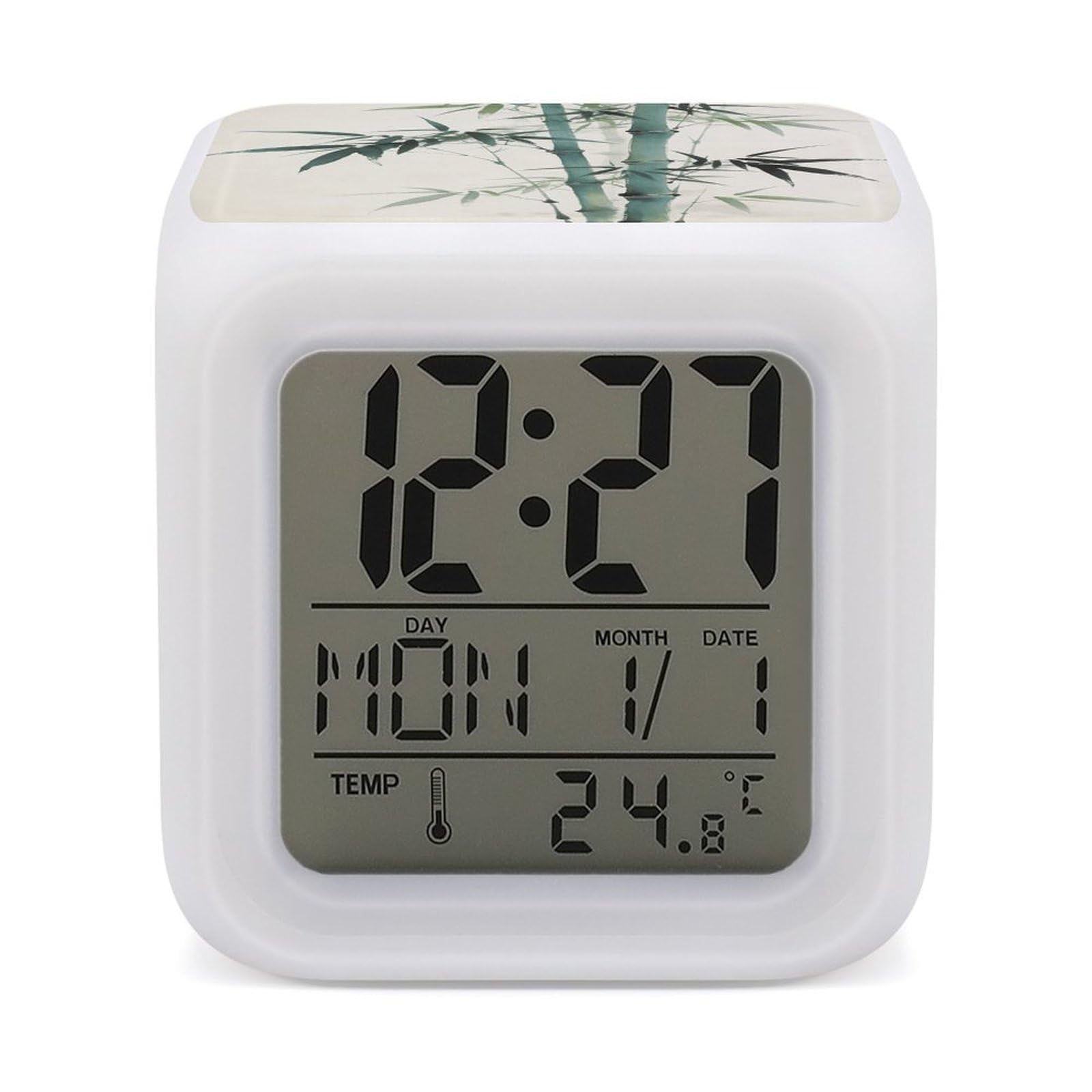 VstaDank Plant Alarm Clock Alarm Clock with 7 Color Changing Digital Clocks for Bedrooms Sleep Training Clocks with Large Display for Office Kitchen Living Room