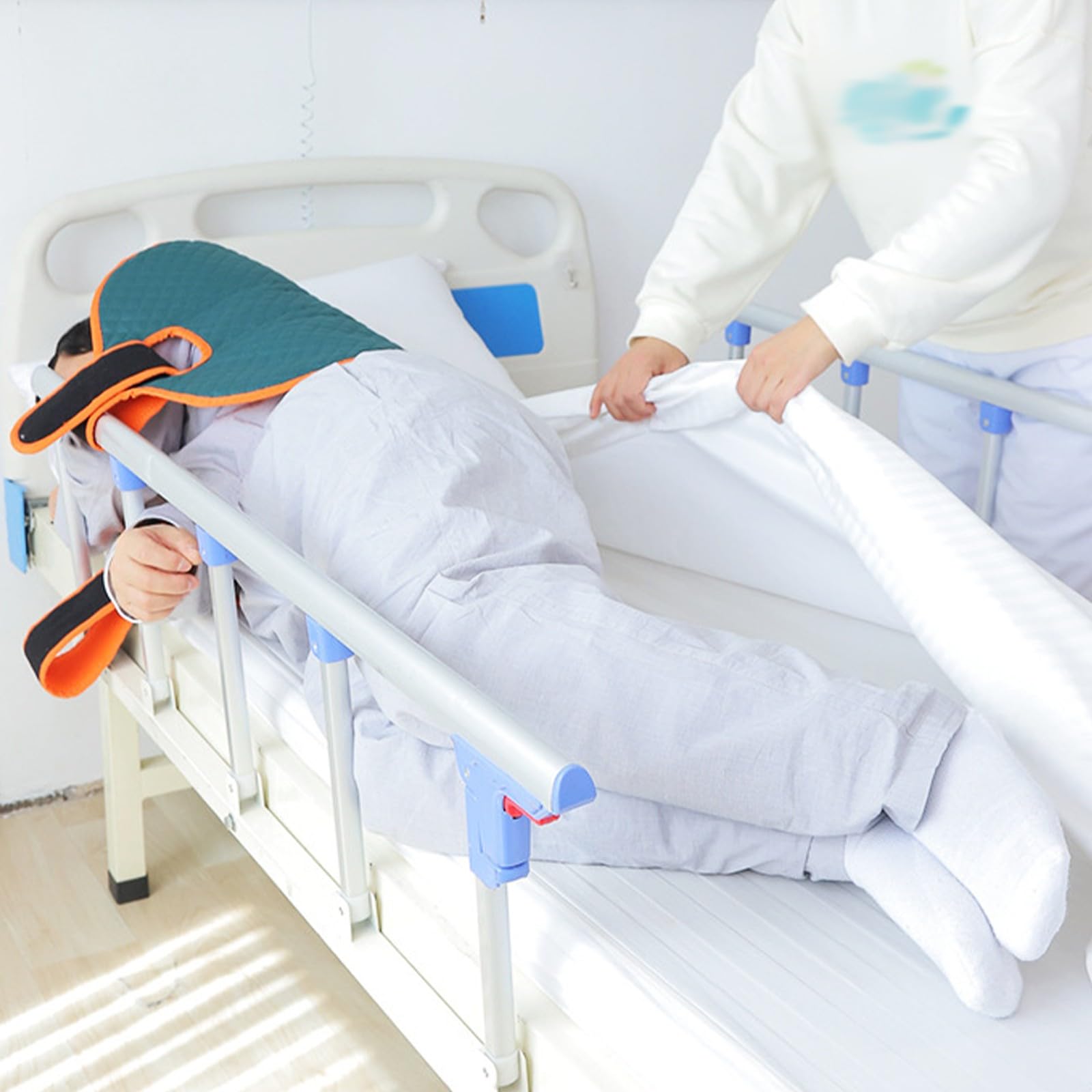 Ayuda de giro para pacientes postrados en cama, cinturón de lactancia de transferencia para personas paralizadas, soporte multiusos para tumbados laterales