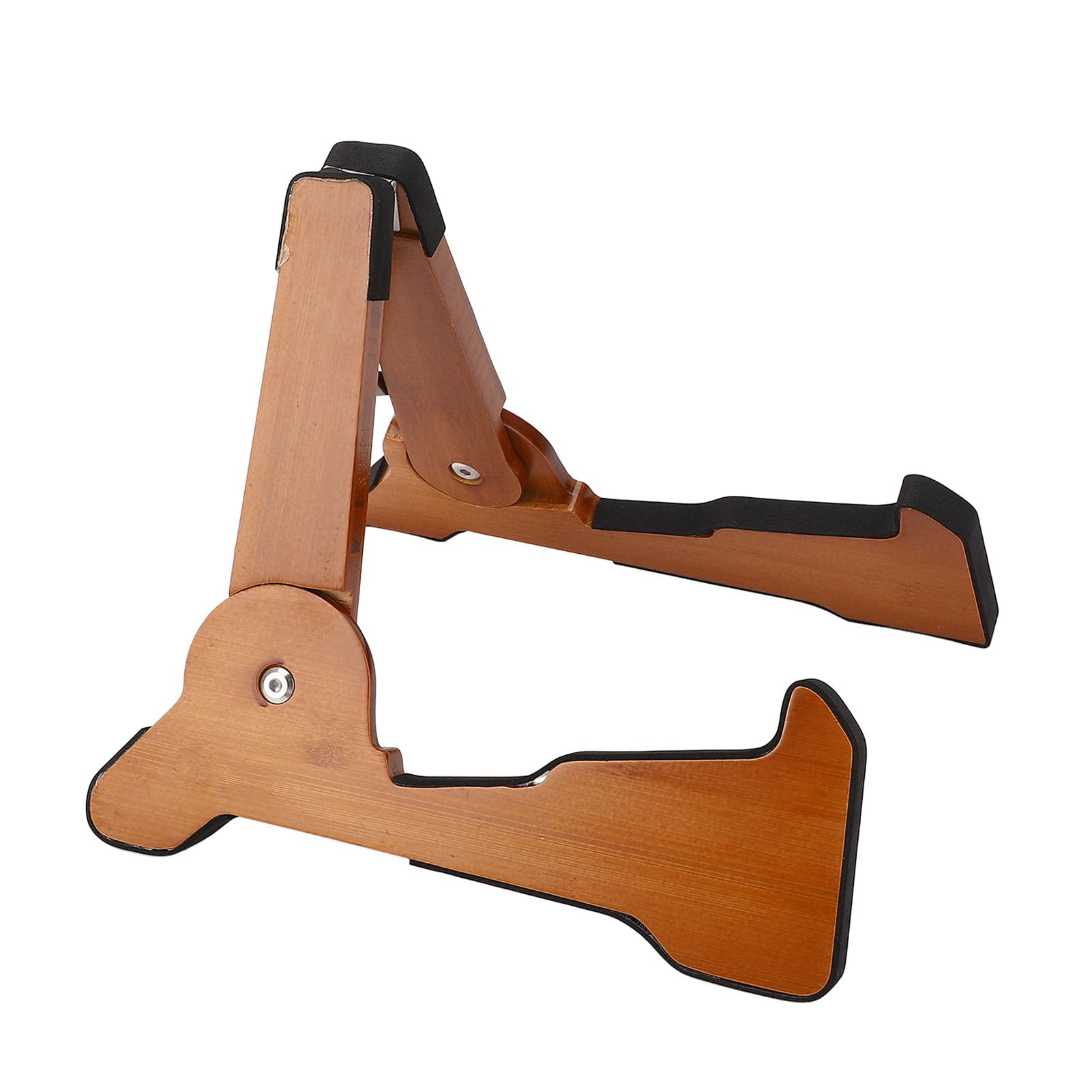 Supporto per chitarra in legno, pieghevole da terra a forma di A, realizzato in mogano massiccio; supporto in legno per chitarra con piedini antiscivolo in gomma,