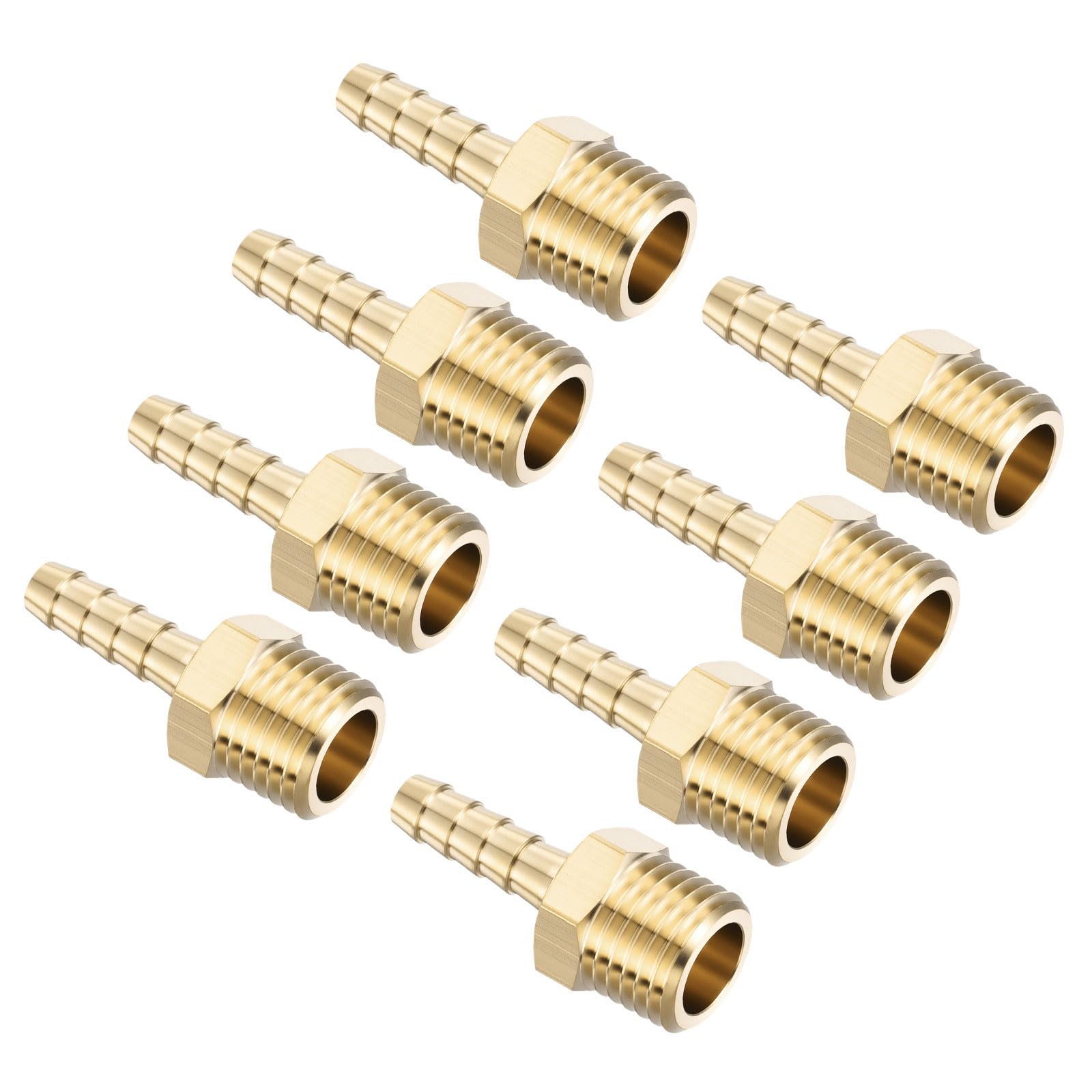 Kozelo 8Pcs Brass Hose Barb Fittings 6mm Hose Barb to M14x1.5 Male — image 1