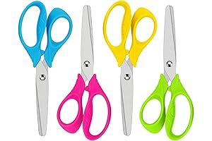 4-Pack Left-Handed Scissors for Kids: Safety, Comfort, and Dexterity