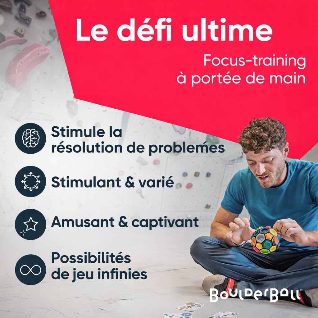BOULDERBALL Basic - Balle à Grimper 3D, nouveauté Mondiale, Grimper dans Un Espace réduit - Concentration, Créativité, Habileté
