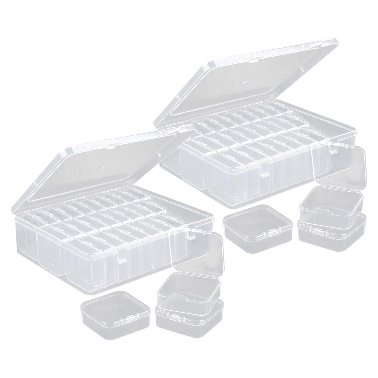 Tsophreniq Multipurpose 30 Section Clear Sturdy Storage Solution Home Accessory for Jewelry and Craft Supplies Solution Compartment Organizers
