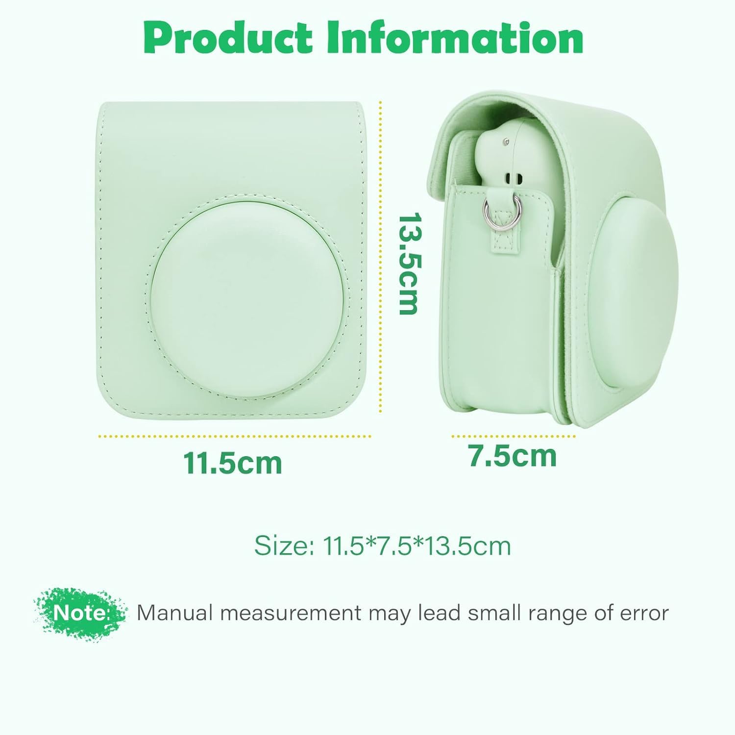 Nylon For Fujifilm Instax Mini 11 & Mini 12 Instant Camera Carry Case (Green) 1