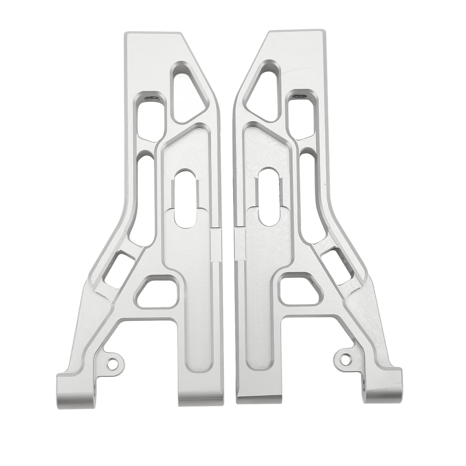 2 Stück RC-Vorderachse mit unteren Schwingen, silberne Aluminiumlegierungs-Aufhängungsarme für Corally Kronos 6S 1/8 Monstertruck, Metall-Ersatz-Arme mit verbesserter Haltbarkeit
