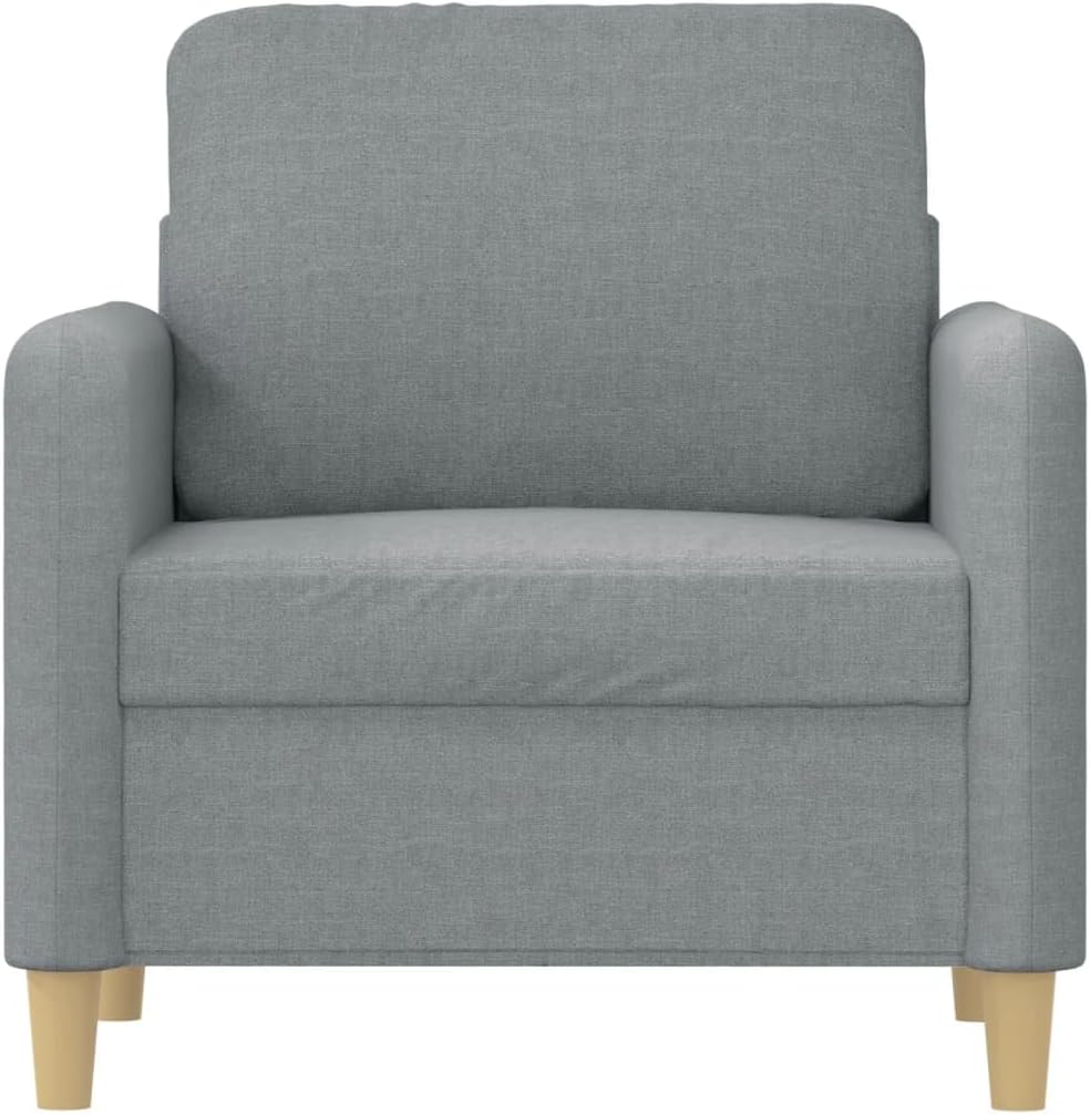 Sofa Chair Light Grey Polyester Living Room Furniture