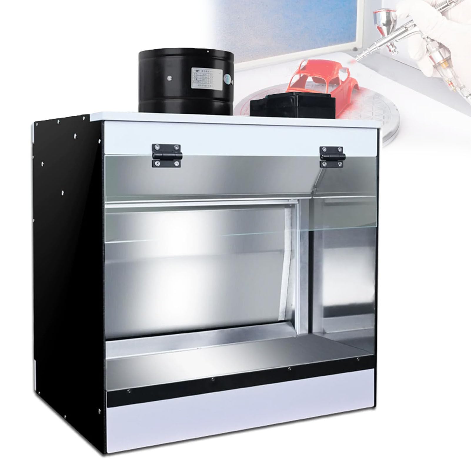 Pfps Water Curtain Spray Booth, with Exhaust Fan, Color Temperature 5500K LED Lighting, Benchtop Hobby Paint Booth for Model Painting M