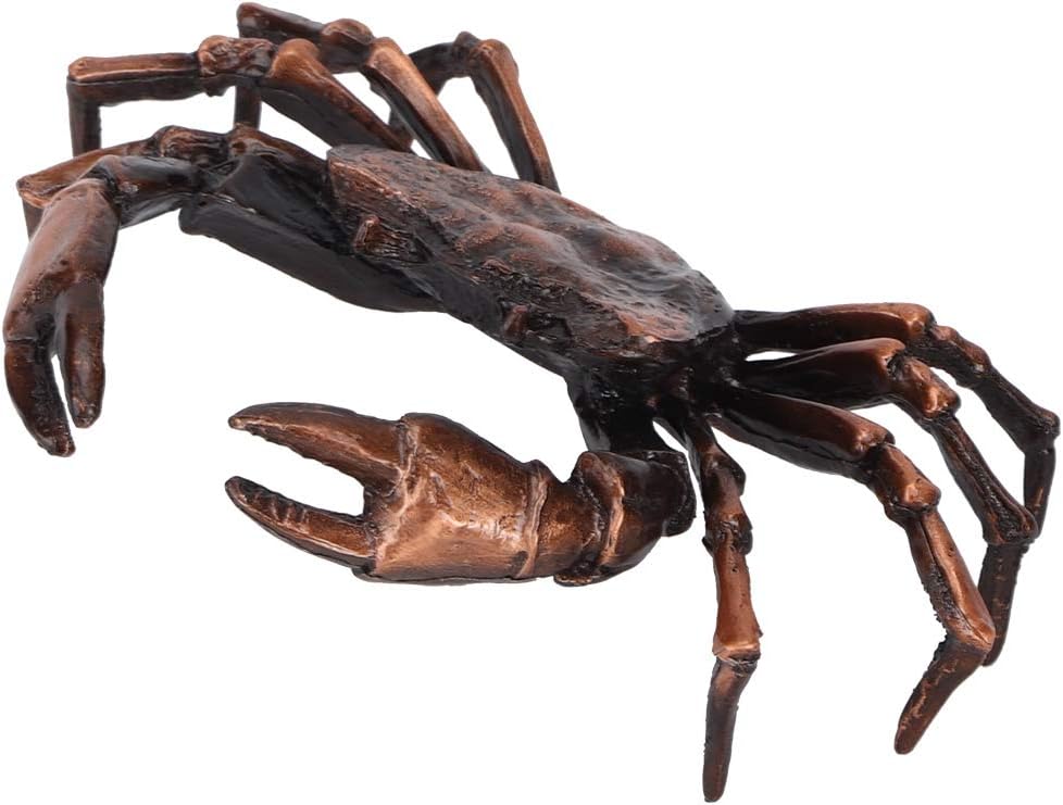 Animal Statue Tea Pot Holder Stand, Innovative Crab Shape Copper Sculpture Ornament for Home Office Coffee Bar Decoration
