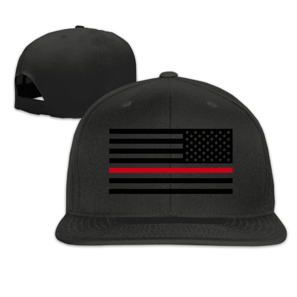 Thin Red Line Flag Firefighter Men Women Snapback Baseball Cap Flatted Brim Hat.