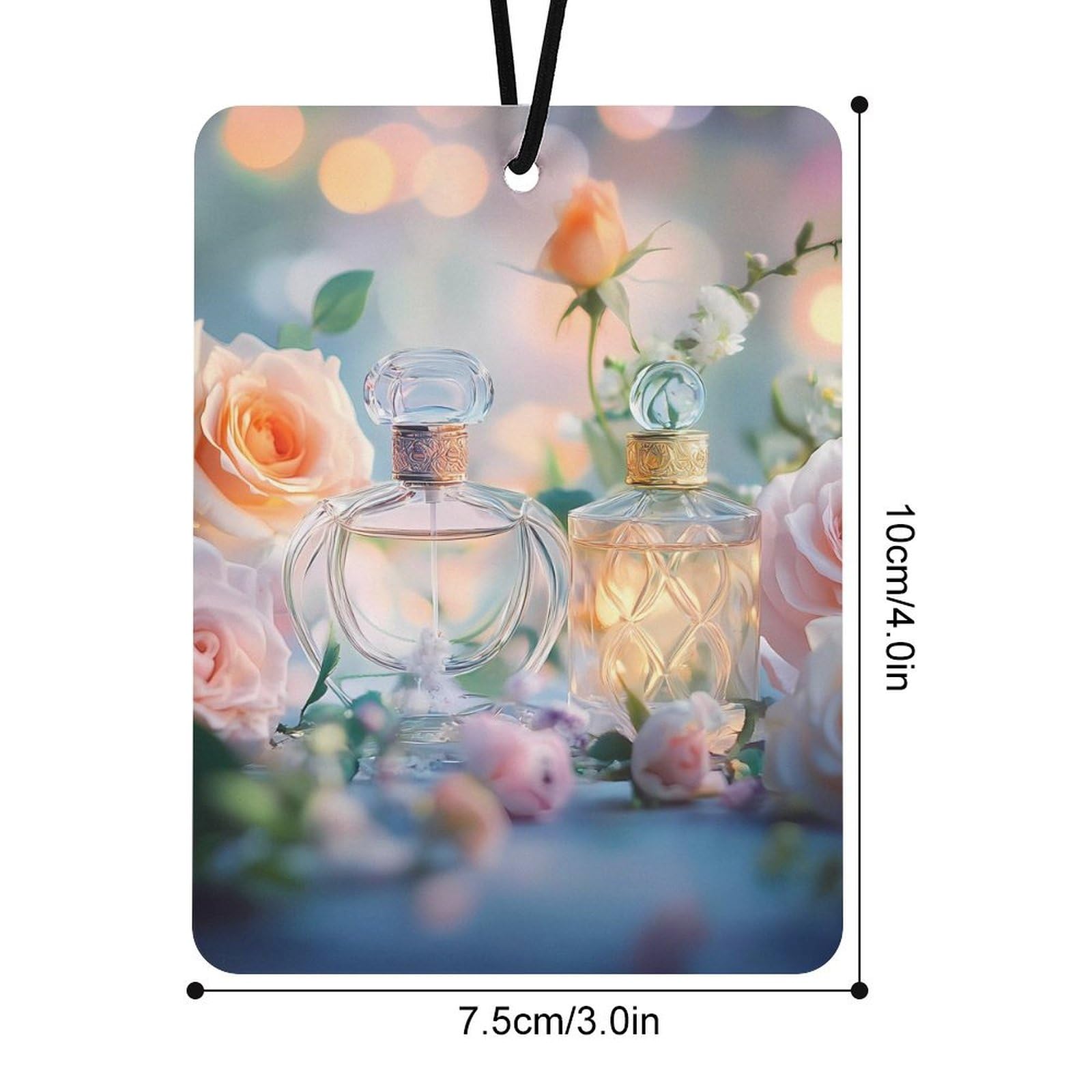 Perfume Rose Floral Car Air Freshener Hanging Aromatherapy Tablets for Car Accessories Square