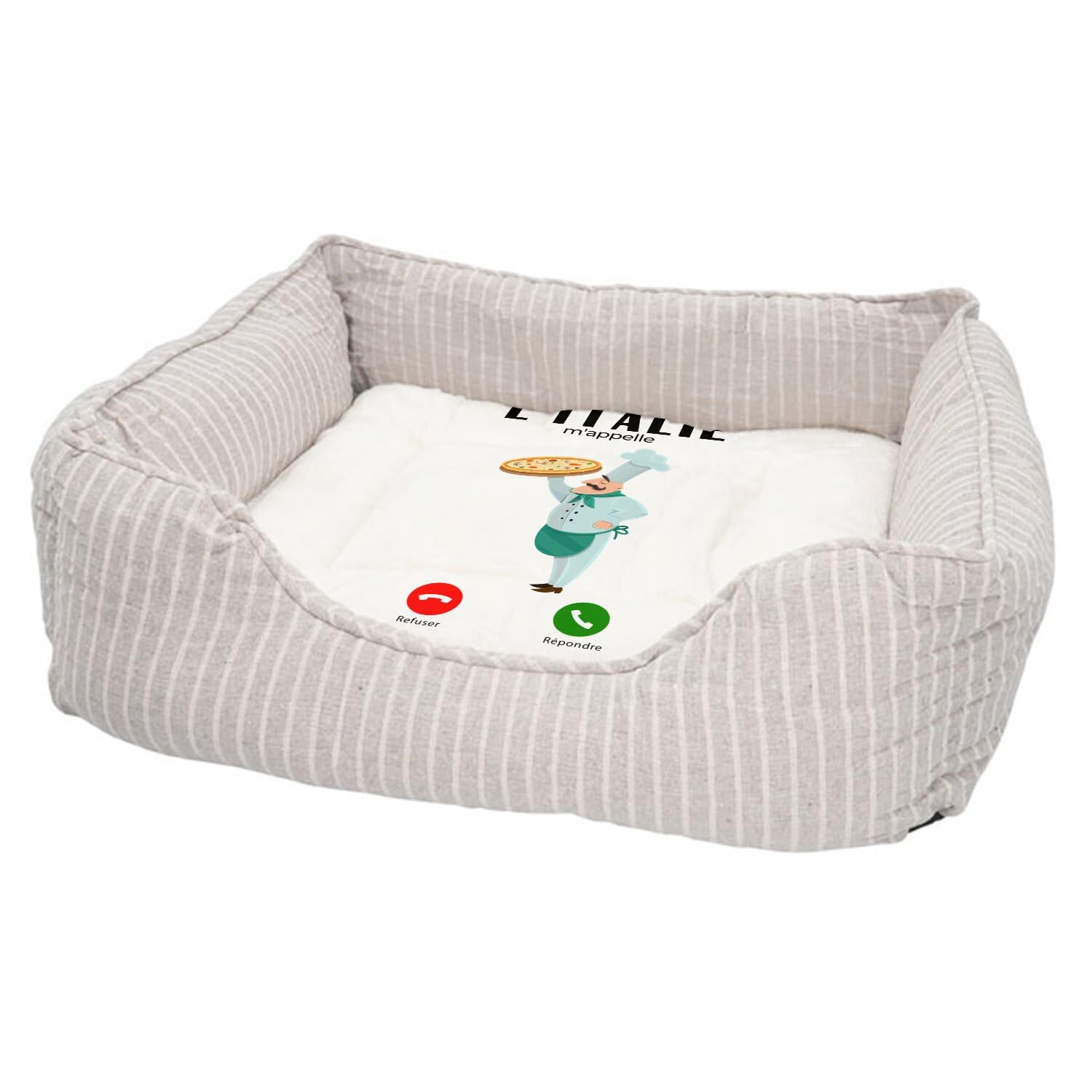 Panier pour chien et chat lavable avec base antidérapante et lit confortable