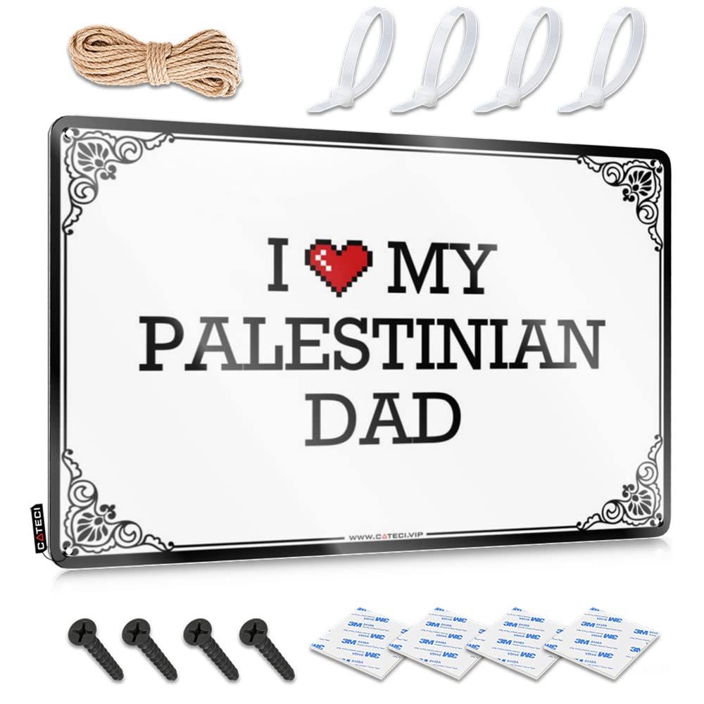 Housewarming Designer Cool Wall Decor | I Love My Palestinian Dad Amazing For Farmhouse Living Room(20X30CM)