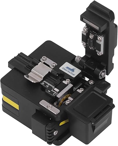 Cuchilla de fibra FTTH Herramientas de fibra óptica Herramienta de corte de cortador de alta precisión con caja de residuos (negro)