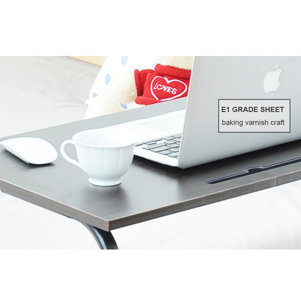 sogesfurniture Table Roulante de Lit Canapé pour Ordinateur Portable Hauteur Réglable, 60 * 40cm Petite Table d'appoint Bout de canapé Mobile avec roulettes et Rainure de Tablette, Noir 05#3-60BK-BH