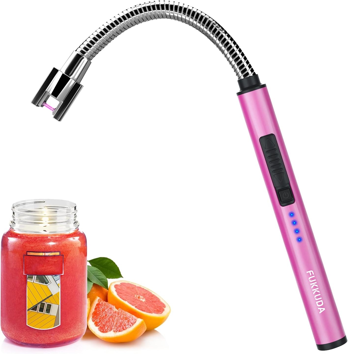 Candle Lighter Electric Arc Lighter with USB Rechargeable Battery Plasma Flameless & Windproof Lighters Double Safety Switch (Rose Gold) : Sports & Outdoors