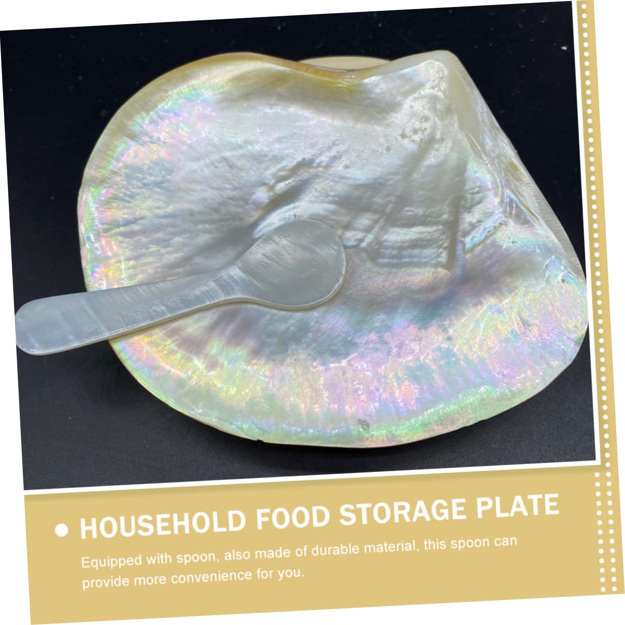 OUNONA 1 Set Elegant Shell Plates with Spoon Natural Dessert Serving Dish for Home for Parties Weddings and Displaying Snacks Fruits and Treats