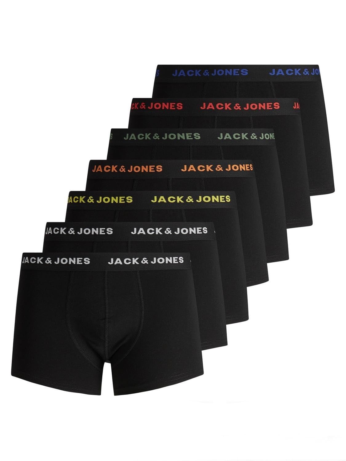 Jack And Jones Men' Black Jack 7-Pack Huey Trunks Plus Size in Size S, Sports Direct