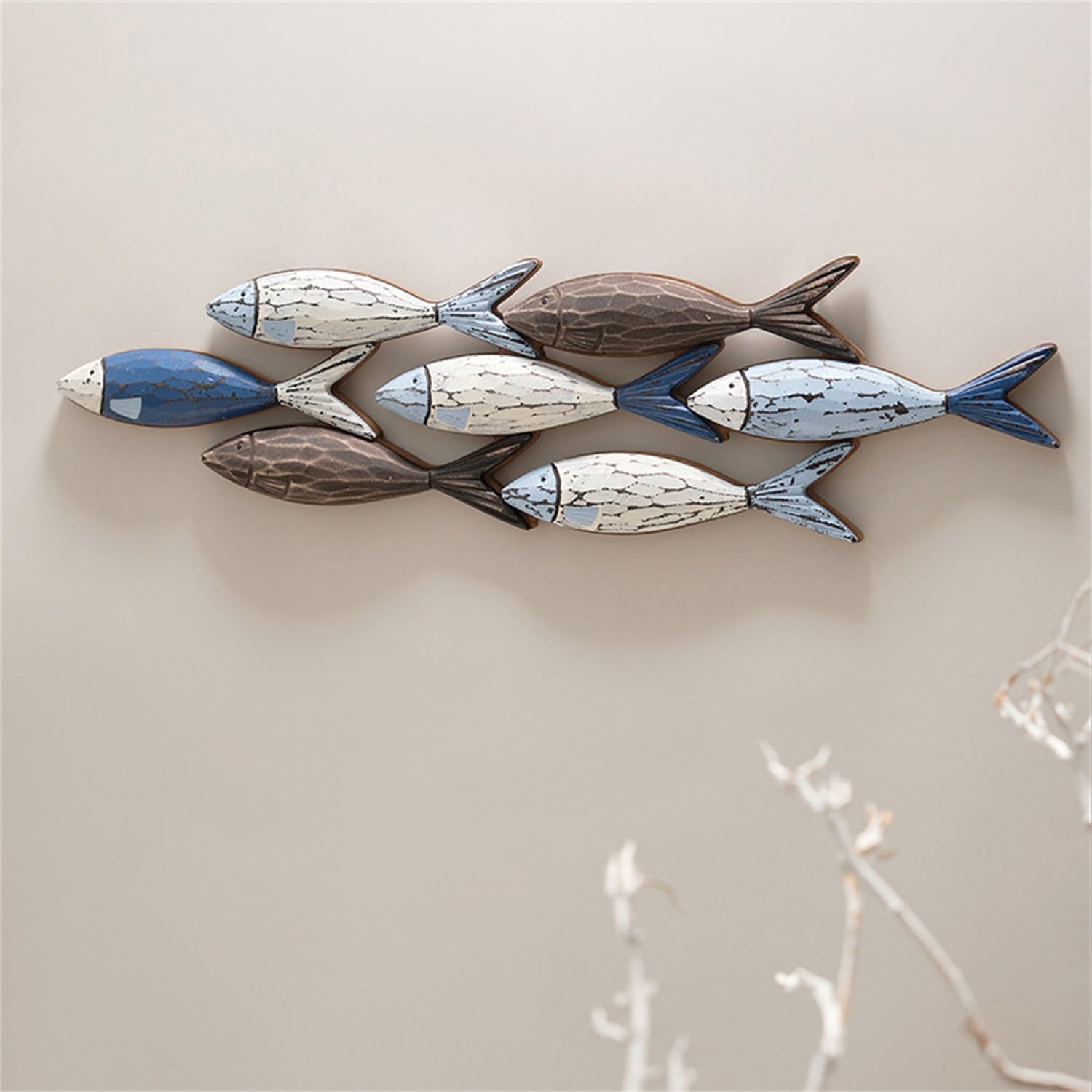 Amazon.co.jp: CunTo 木製魚の群れ ウォールデコ、ギフト 手作り