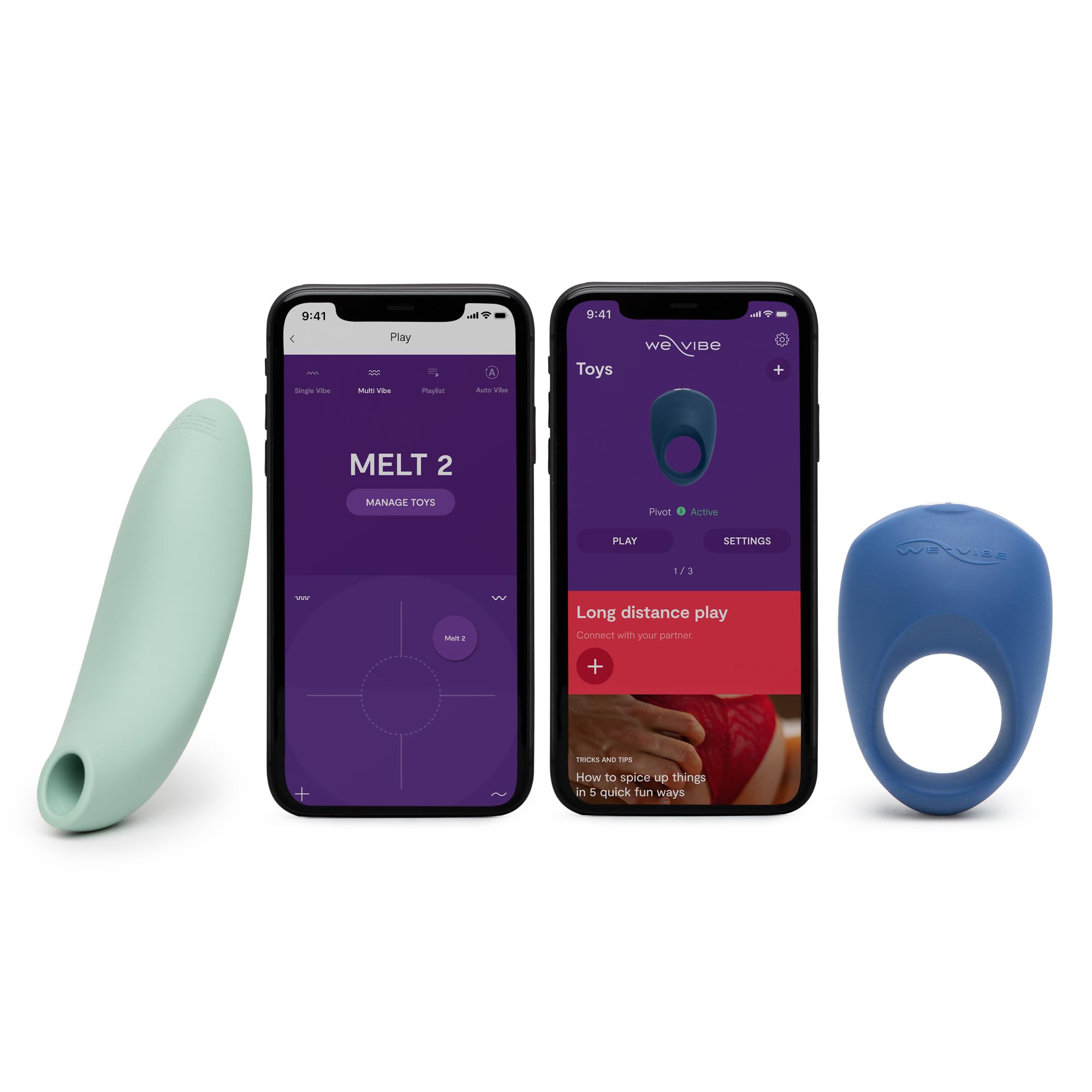 We-Vibe Melt 2 Sage Clitoris Vibrator Personal Massager Pivot Vibrating Cock Ring Stimulation Device - Couples Sex Toy