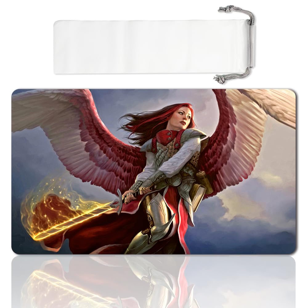 LIUYANZE Board Game MTG Playmat Games Size 60X35 cm CCG Compatible for MTG CCG RPG Trading Card Game (Archangel of Thune)