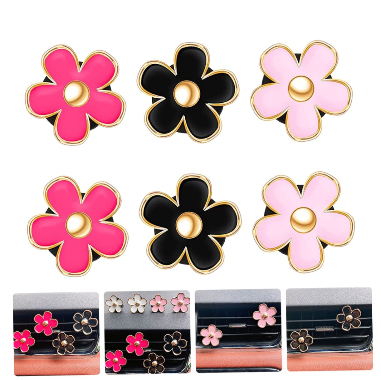 Anneome 18stücke Blumen Lüftung Clips Für Auto Dekorative Duft Clips Für Klimaanlage Kreatives Zubehör Für Autoinnenraum Sicher Und Langlebig Für Aromatherapie Und Persönliche