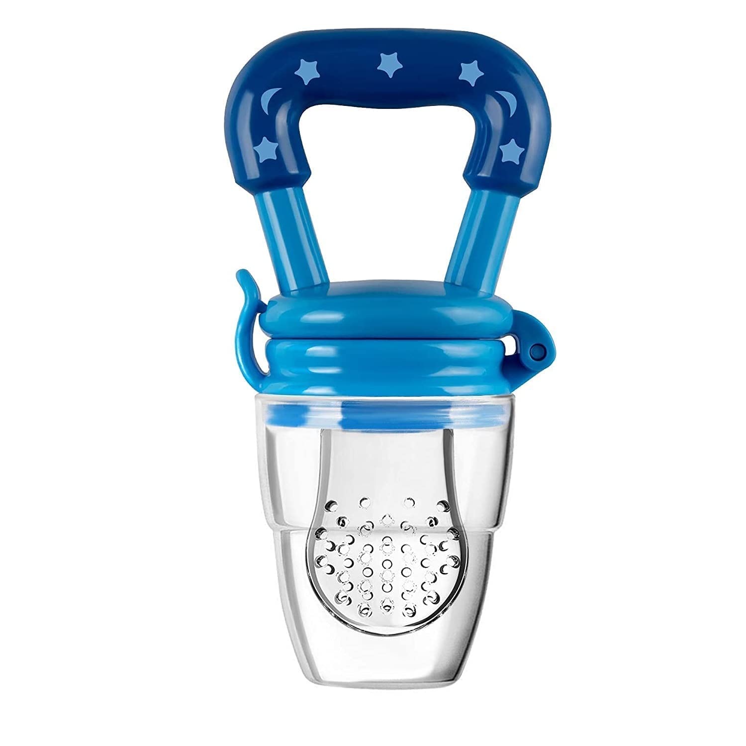 Baby Fruit Feeder Pacifier with Cover, BPA Free Silicone Food Nibbler Teether for Babies, Fresh Fruit Feeder Cum Food Feeder with Ergonomic Handle for Infants Toddlers (Multicolor)-image-24