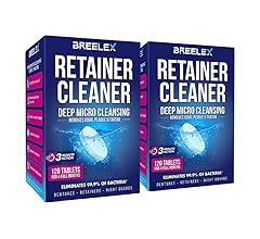 BREELEX Denture Cleaning Tablets - Retainer Cleaner Tablets for Aligner, Mouth & Night Guard - FSA HSA Approved Products - …