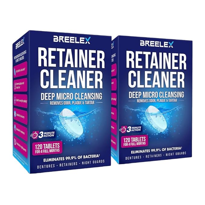 BREELEX Denture Cleaning Tablets Retainer Cleaner