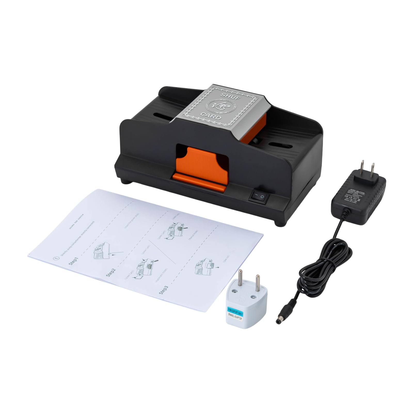 Mixer automatico per carte da 220 V (nero) con due modalità shuffling, scambiatore elettrico per Rommé & Bridge, ideale per serate di gioco, feste, con scatola e funzione di ricarica rapida USB