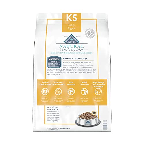 Blue Buffalo Natural Veterinary Diet KS Kidney Support Dry Dog Food, Chicken 22-lb bag