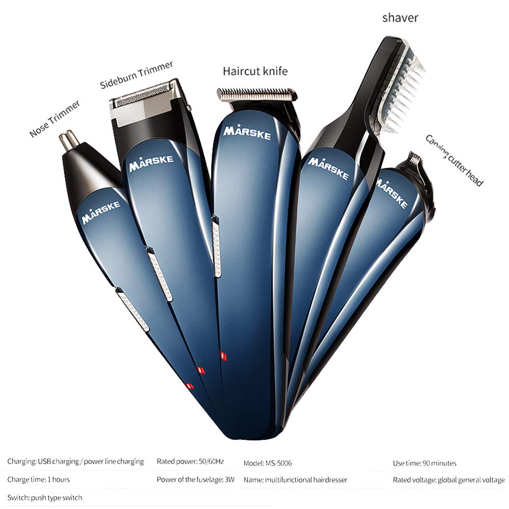 ele ELEOPTION Haarschneidemaschine Profi Haarschneider Bartschneider Grooming Kit für Männer, USB Wiederaufladbar Haartrimmer Haarrasierer Multifunktional Hair Trimmer Set für Kinder und Familien