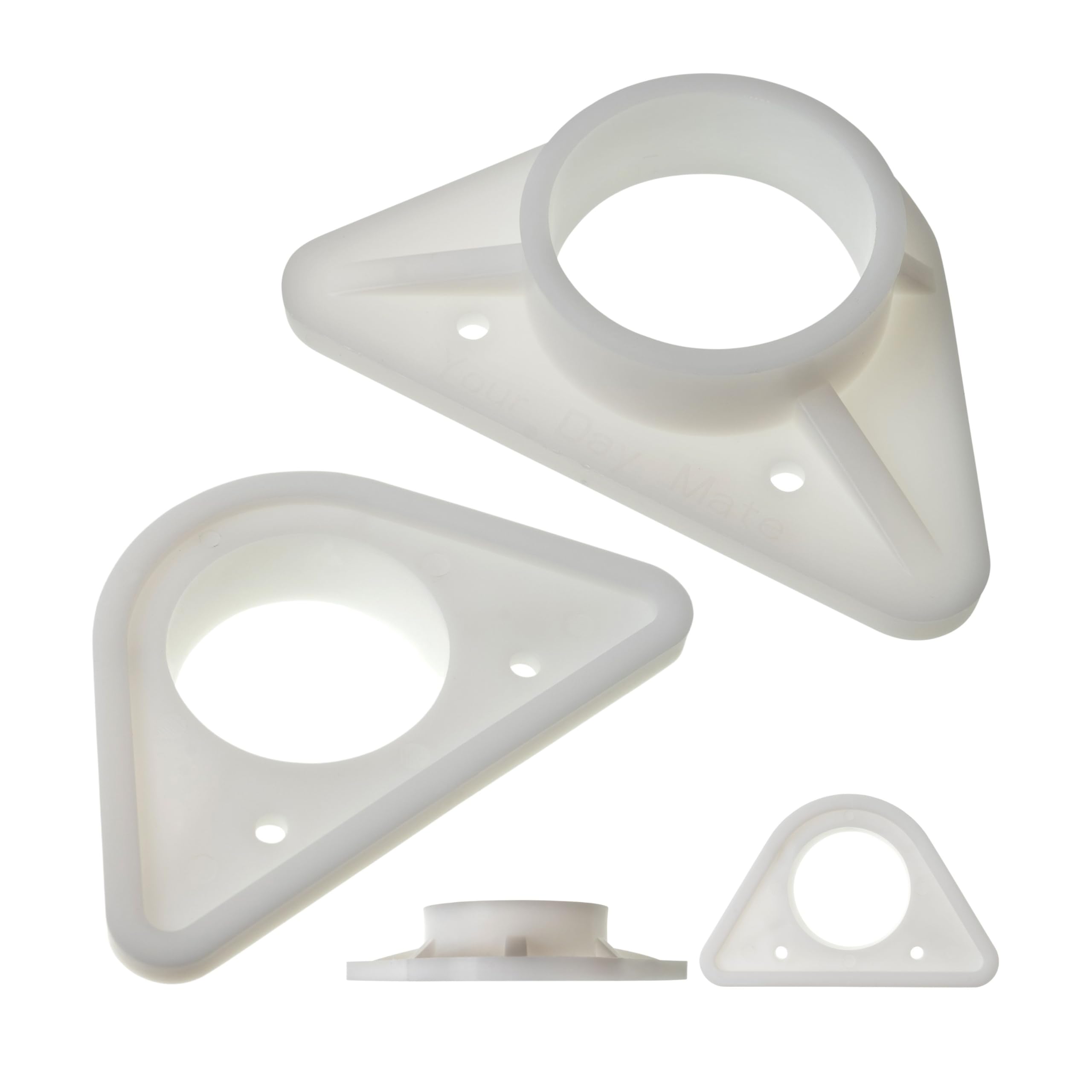 Rinforzo per lavello, 2 pezzi, bianco, in ABS, misura standard con foro interno Ø 36,5 mm, stabilizzatore per lavelli in acciaio inox a parete sottile
