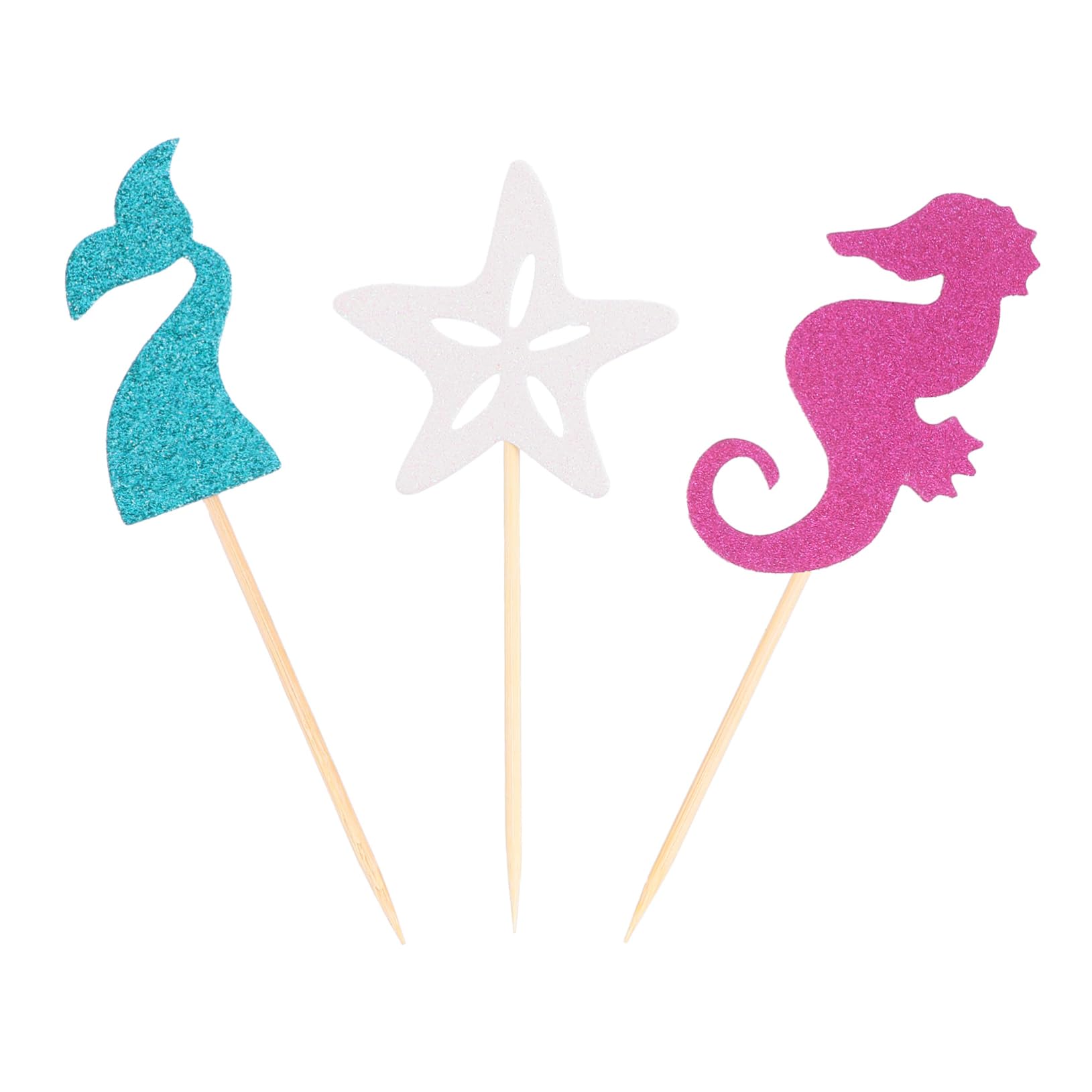 LIFKOME 24pcs Cake Insert Chocolate Cortes Cajas Para Fresas Con Chocolate Outdoor Ashtrays for Patio Birthday Cake Topper Mermaid Tail Muffin Toppers Paper Cup Stick Wedding