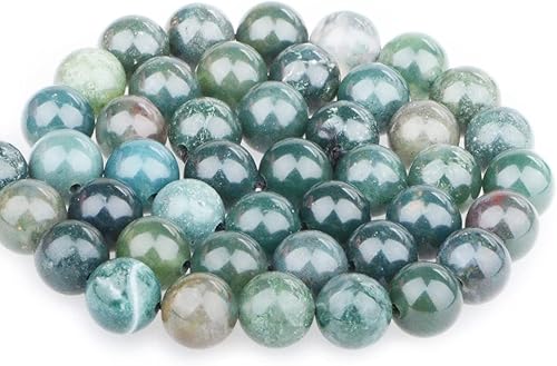 Bymitel 45 cuentas de piedra sueltas y auténticas naturales, redondas, espaciadores de piedras preciosas para hacer joyas de 15.5 pulgadas por hebra