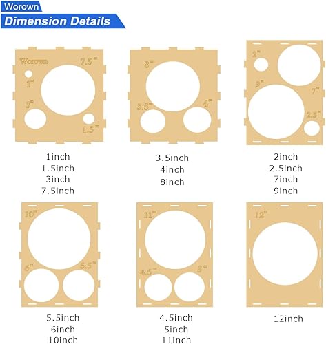 Miniatura 9 de Worown Cubo de madera plegable de 11 agujeros, herramienta de medición de tamaño de globo para decoración de globos, arcos de globos, columnas de