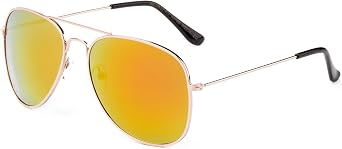 Newbee Fashion - Classic Aviator Sunglasses Flash Full Mirror lenses Metal Frame for Men Women UV Protection
