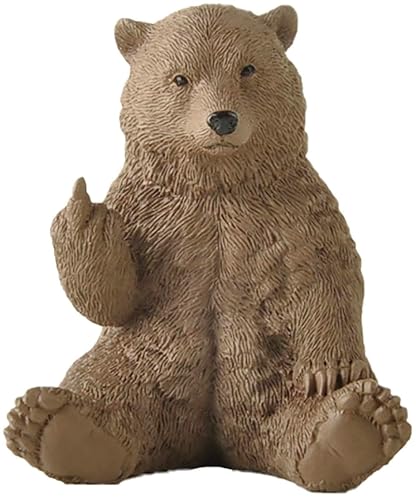 JFSM INC. Holiday Stocking Stuffer, Brown Bear Raising Middle Finger
