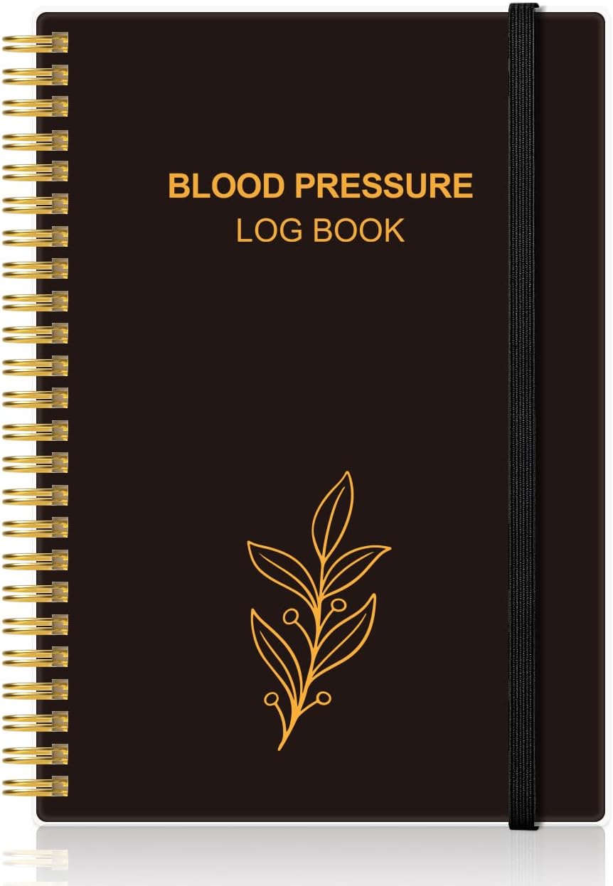 Blood Pressure Log Book - Tracker & Monitor Your Daily Blood Pressure, Heart Rate Readings at Home, 5.8" x 8.5", Black