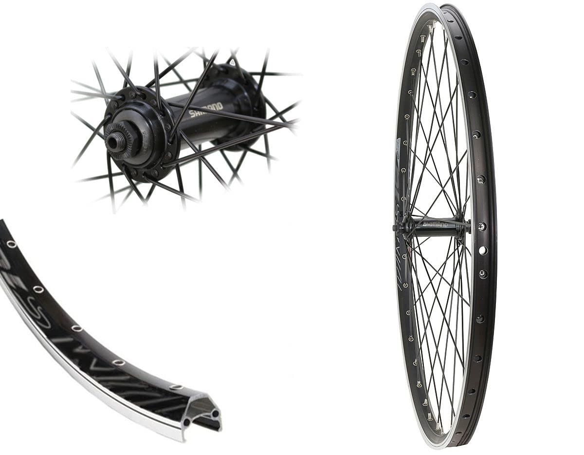 Vorderrad 26" MTB DMS19 Shimano Nabe TX500 Schnellspanner Laufrad Hohlkammer schwarz geöst 19-559