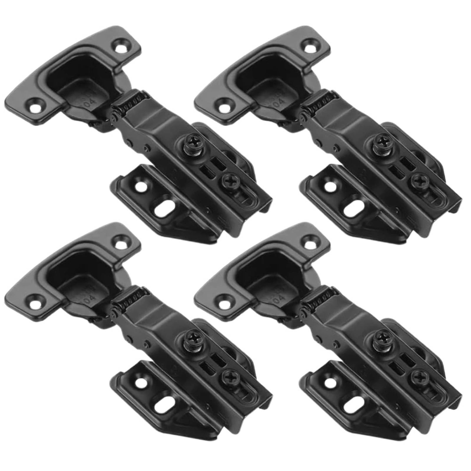 4pcs Cabinet Hinges Black 100 Degree Full Overlay Door Hinge(Partial Overlay)