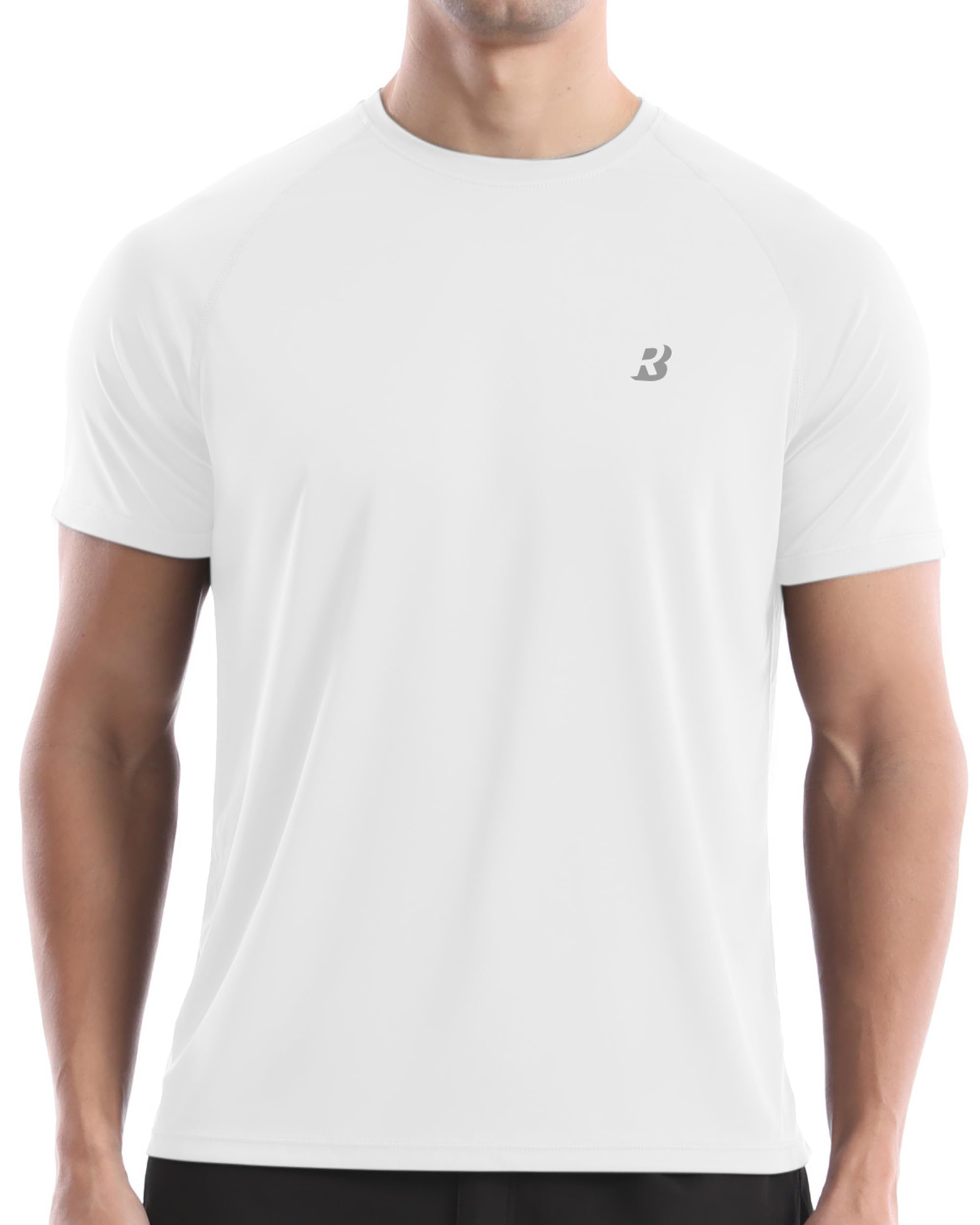 Roadbox Herren Kurzarm Rashguard, UV Schutz UPF 50+ Schnelltrocknend Bade Shirt, Atmungsaktives Outdoor Wassersport Shirt