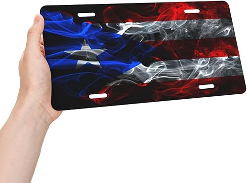 Miniatura 6 de Placa de matrícula de aluminio con bandera de Puerto Rico de 6 x 12 pulgadas, personalizada, para automóvil, placa de matrícula decorativa