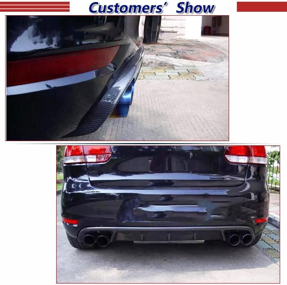 Carbon Fiber Rear Diffuser for Volkswagen VW Golf 6 GTI 2010-2013 Rear Bumper Diffuser Lower Lip Protector Deck Lid Boot Spoiler Wing (Style A)