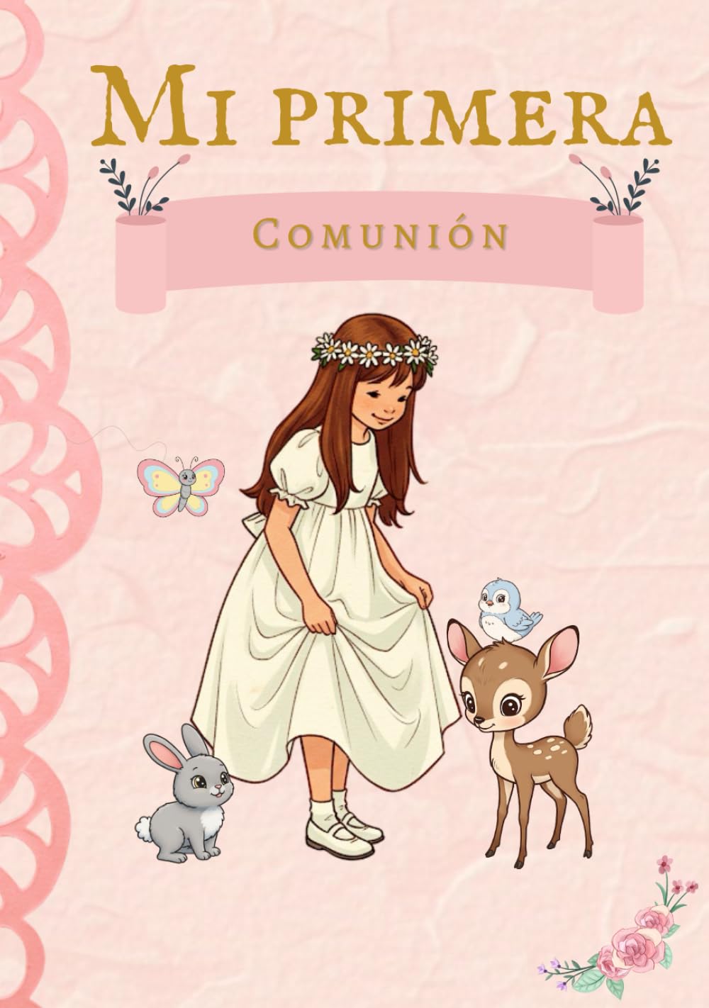 Livre d'or de communion fille pour table d'honneur et goûter