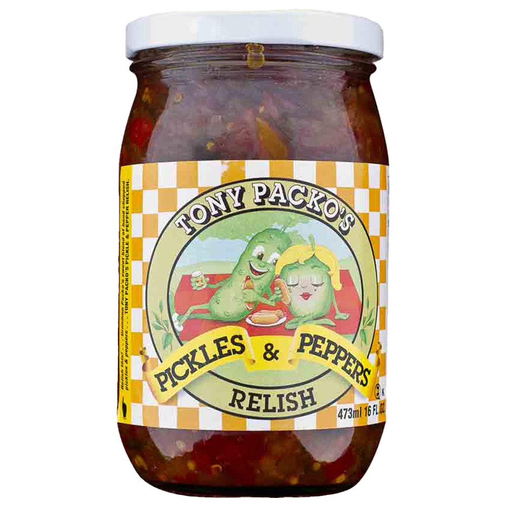 Tony Packo's Pickles and Peppers Relish, 16 Ounce Jar