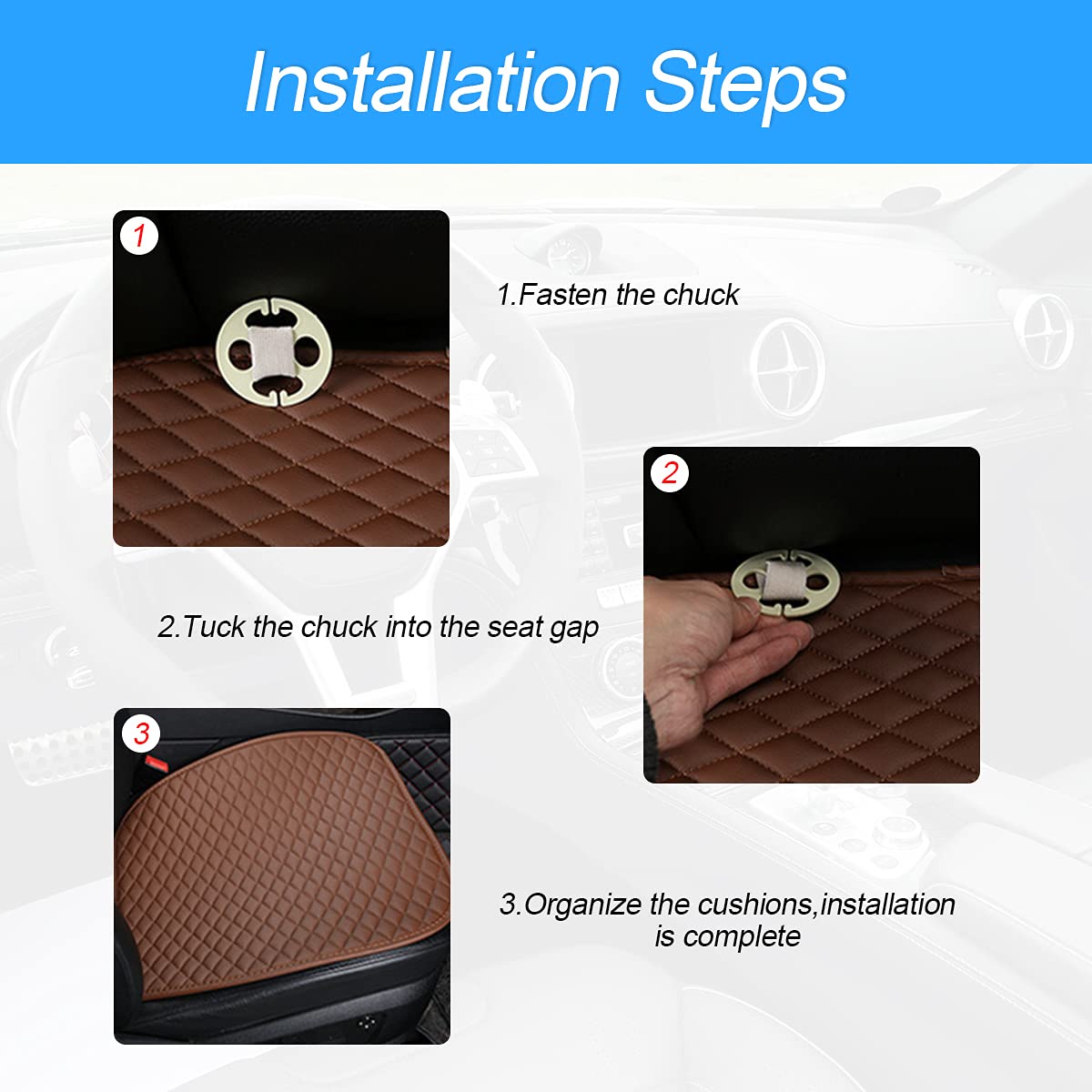 CGEAMDY 2 Cuscino per Sedile Auto Coprisedile, Auto Anteriori Soft Confortevole Protezione per Sedile Coprisedili Sedile, Allevia l'affaticamento e Il Disagio, Adatto a Tutti i Tipi di Auto (Nero)
