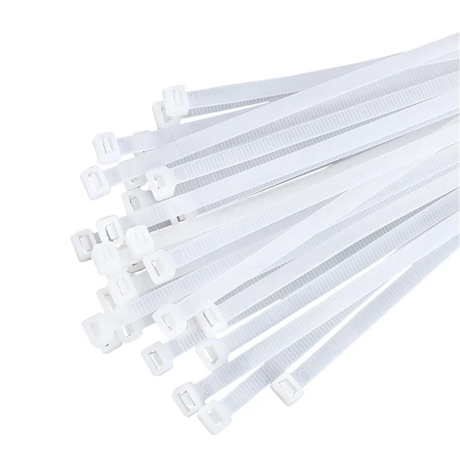 500/1000 unidades/bolsa de plástico autoblocante de nailon blanco con cierre de cremallera para cables, juego de bridas de nailon para cables largos (3.5 x 300 (500 piezas)