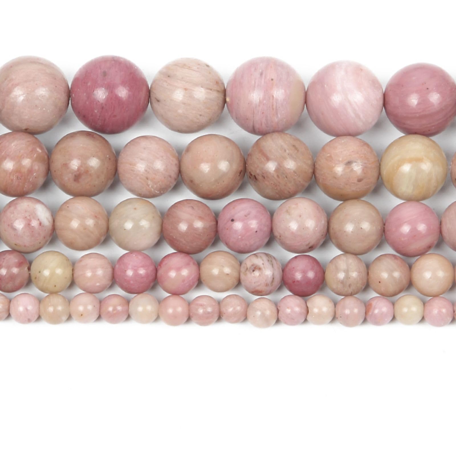 36 perline rotonde in pietra di diaspro rosso naturale effetto legno da 10 mm per la creazione di gioielli fai da te, braccialetti e collane.