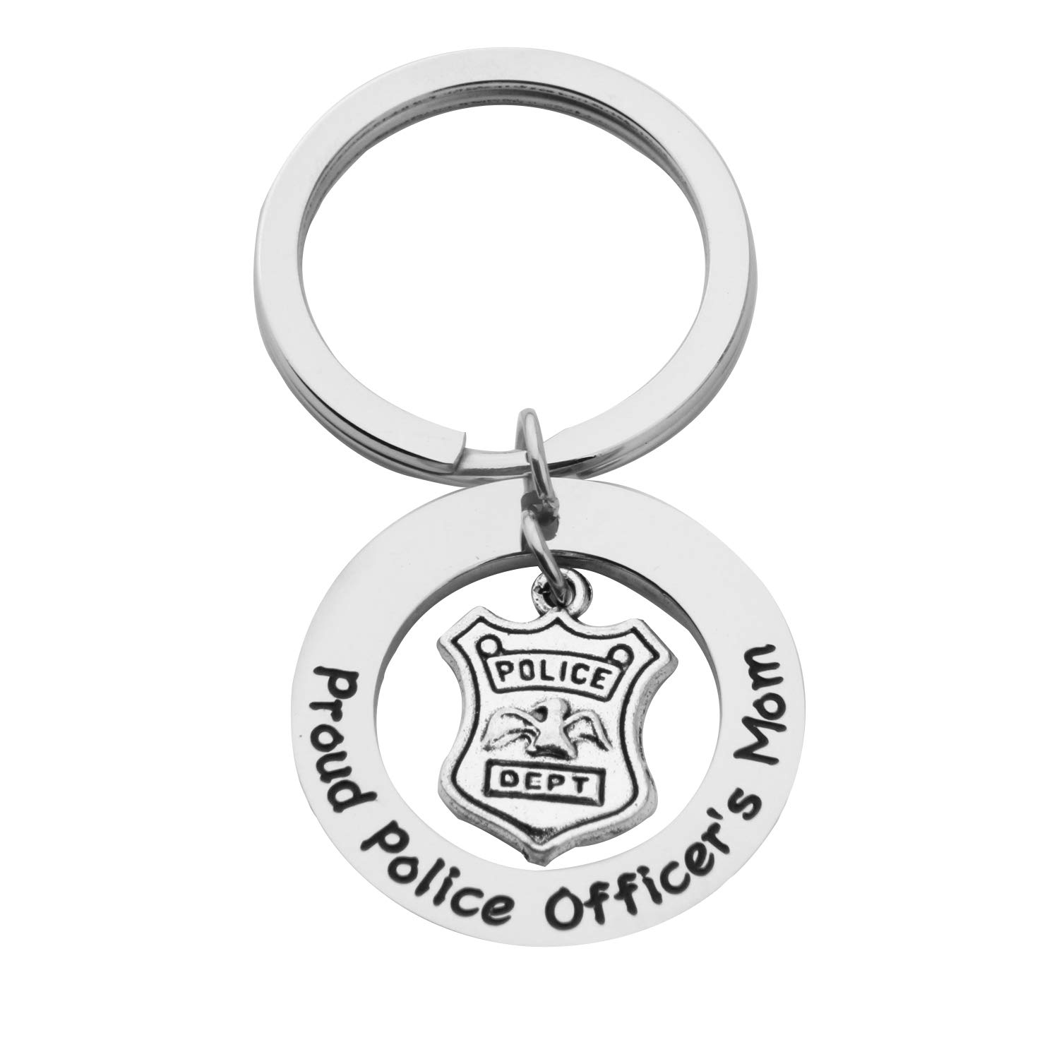 Police Officer's Mom Gift Proud Police Officer's Mom Custom Keychain Leo Mom Gift