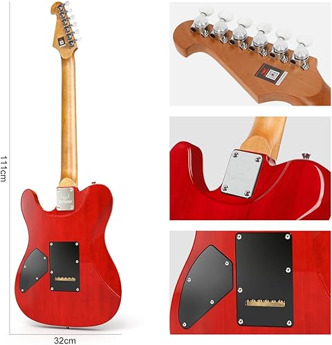 Miniatura 3 de Guitarra eléctrica Bullfighter D230 Gradient profesional principiante guitarra electrónica avanzada tocando (rojo)